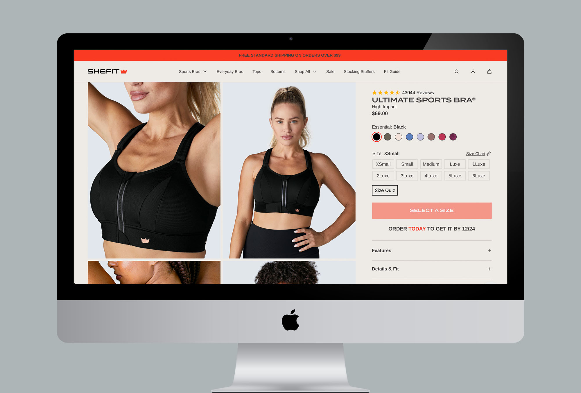 shefit homepage on desktop