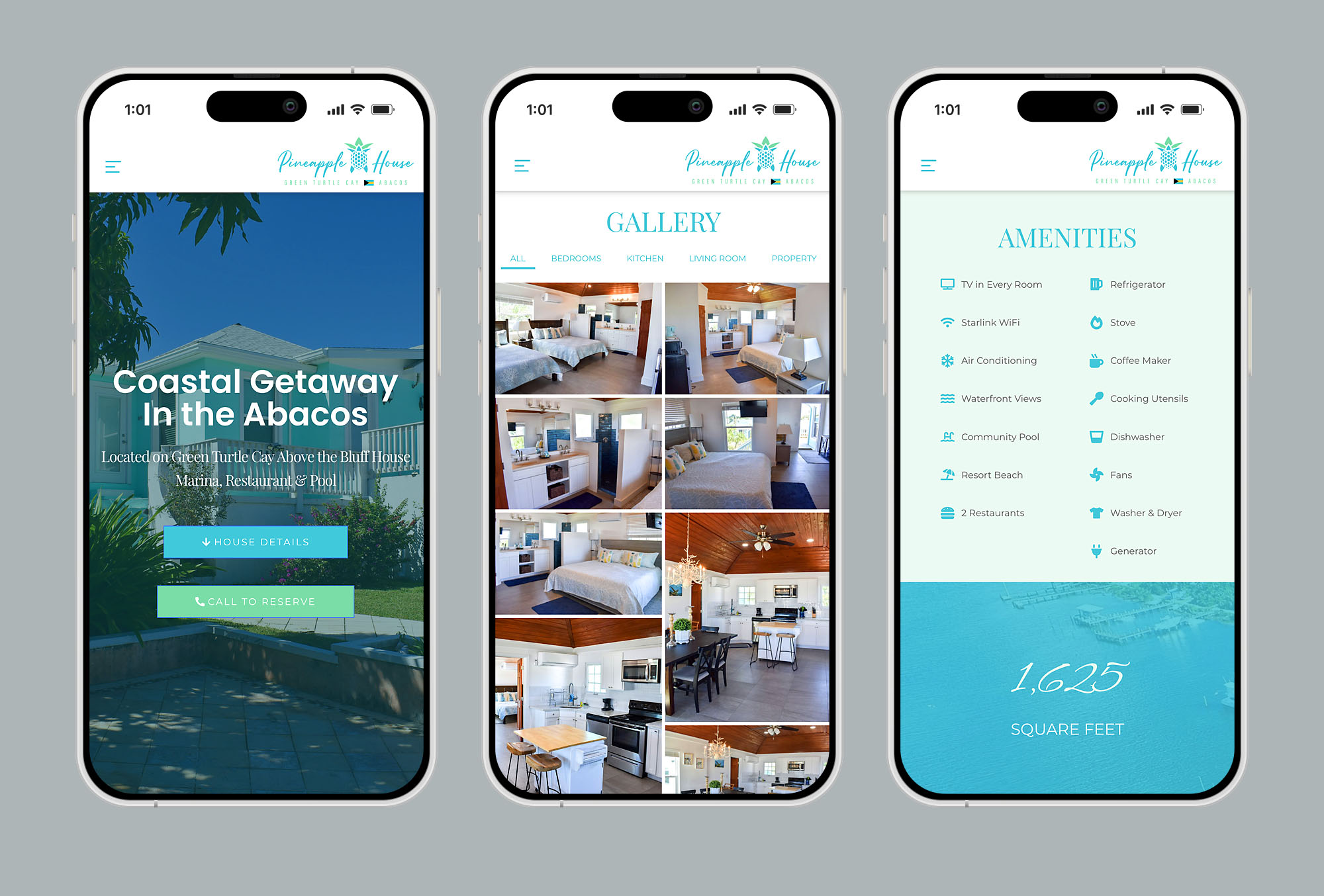 pineapple house mobile screenshots