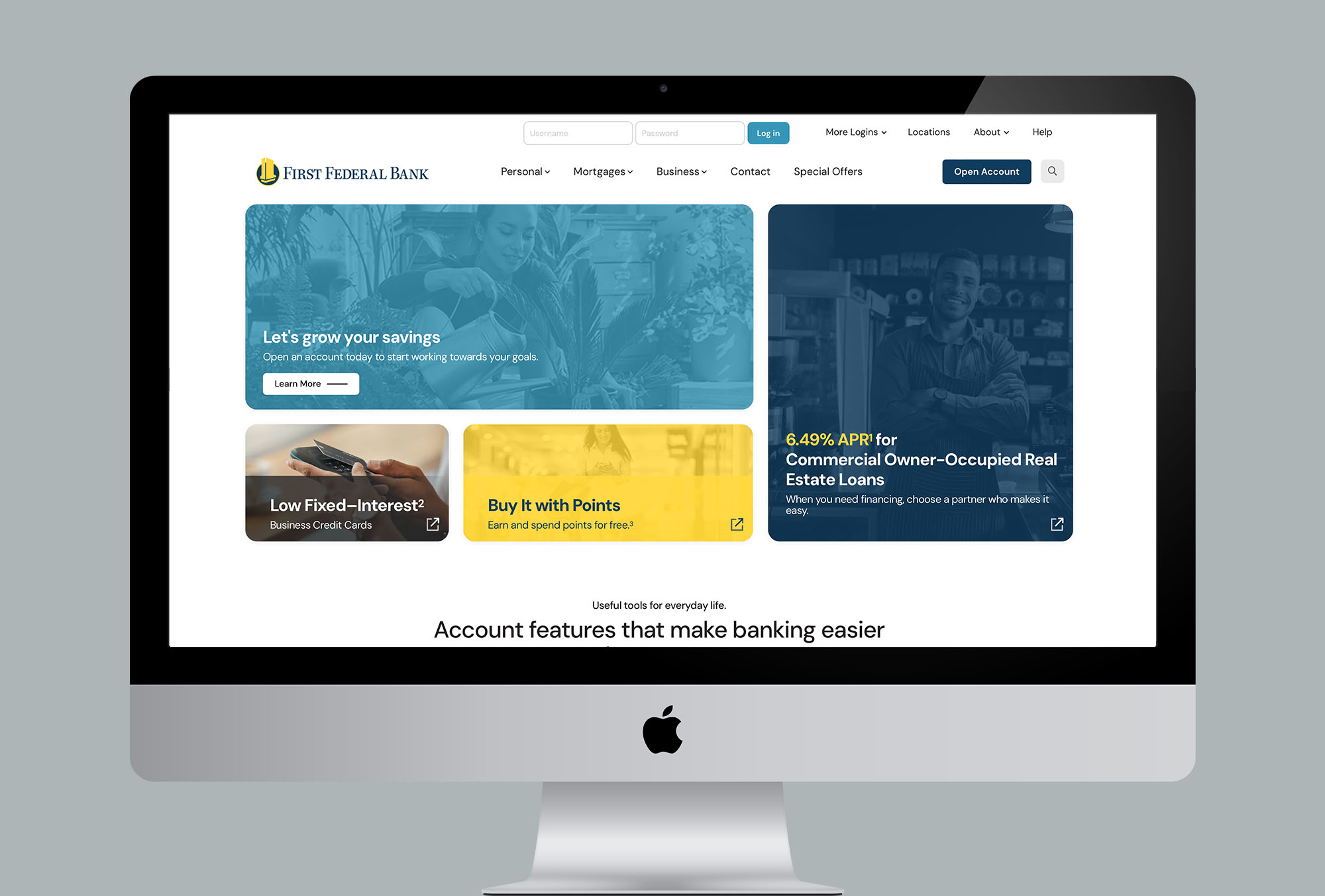first federal bank desktop homepage